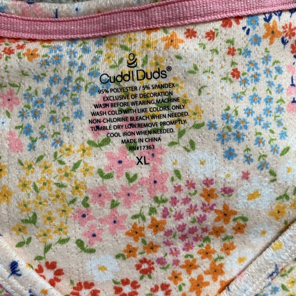 Cuddl Duds Multicolor Floral Women's Pajama Set Size XL - Picture 3 of 7